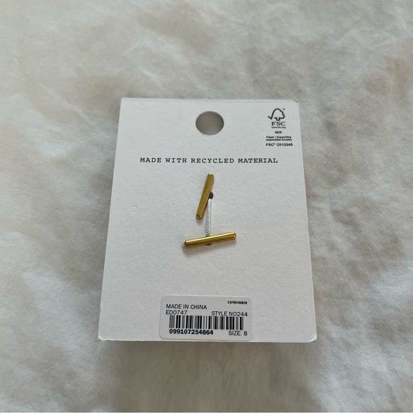 NWT Madewell Droplet Stacking Ring Set Gold Plated Brass Women’s Size 8 - Picture 8 of 8